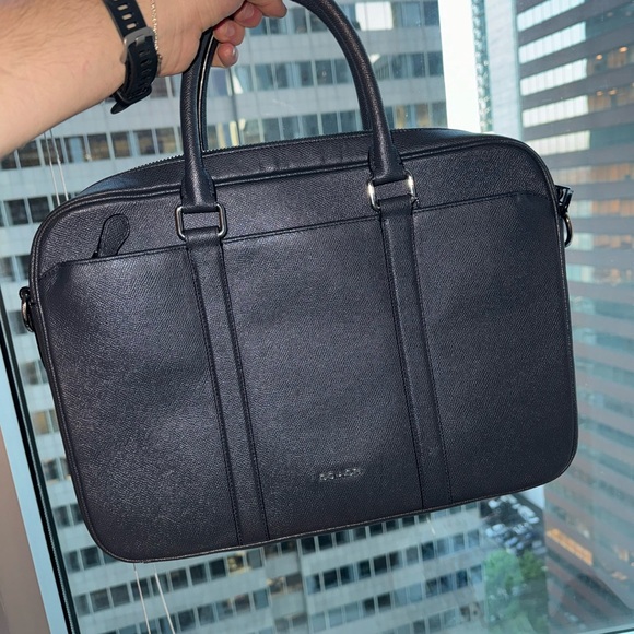Dark Navy leather Coach briefcase - Picture 1 of 5
